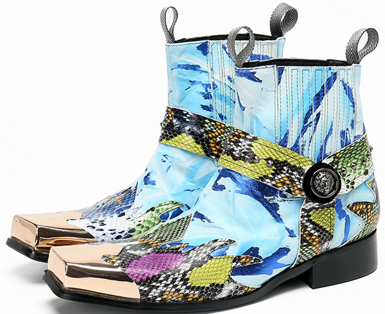 Boots 1460 Men's Metal Square Toe Buckle Western Boots