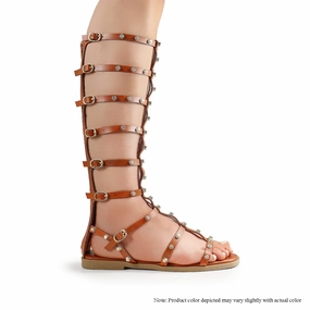 Formal Dress Sandals BESTIA-5 GLADIATOR SANDAL W/ BALENCIAGA STUD DETAILS - TAN