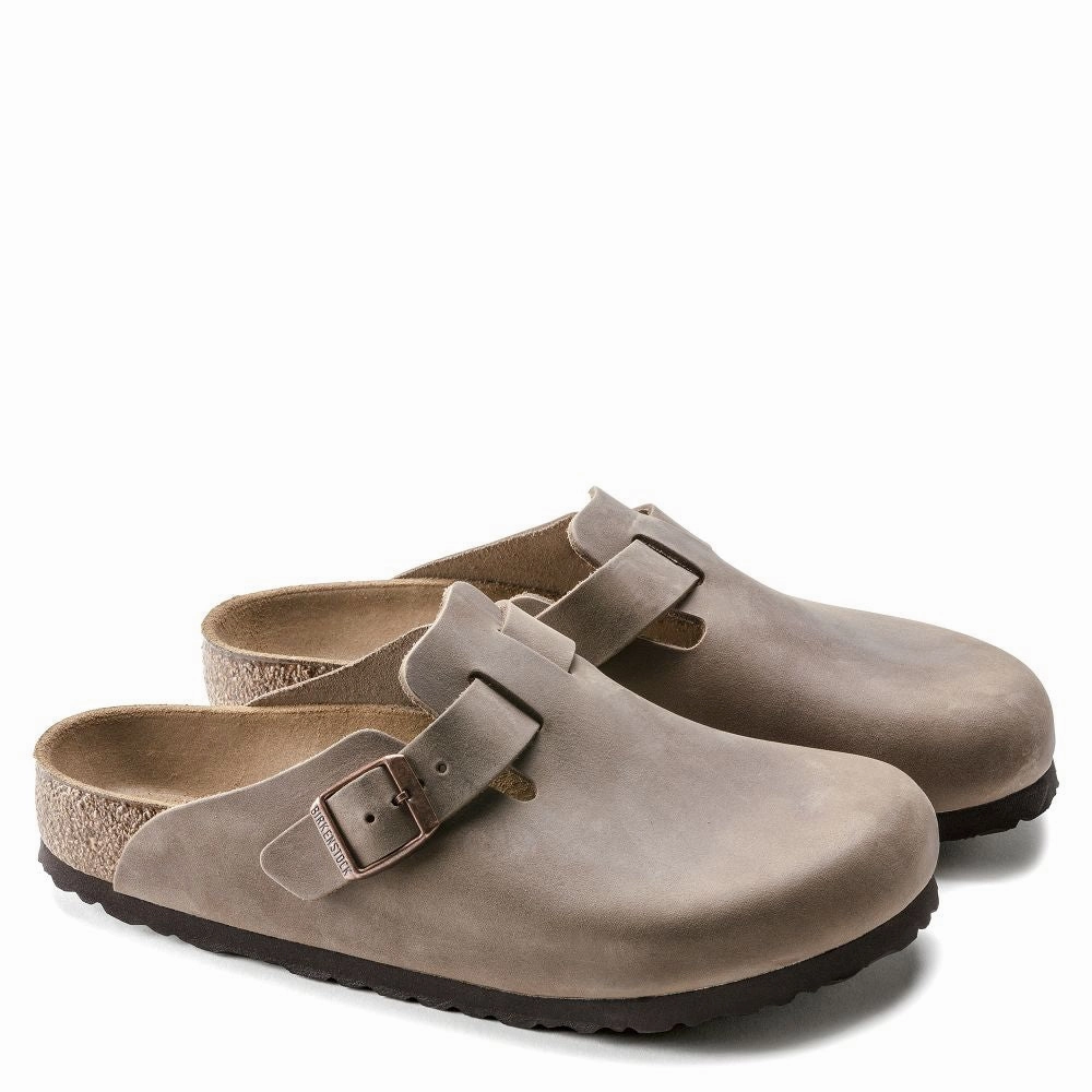 Birkenstock Boston Oiled Leather in Tobacco Brown Lab Clogs