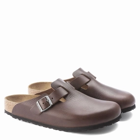 Birkenstock Men's Boston Grip Leather in Vintage Wood Roast Vegan