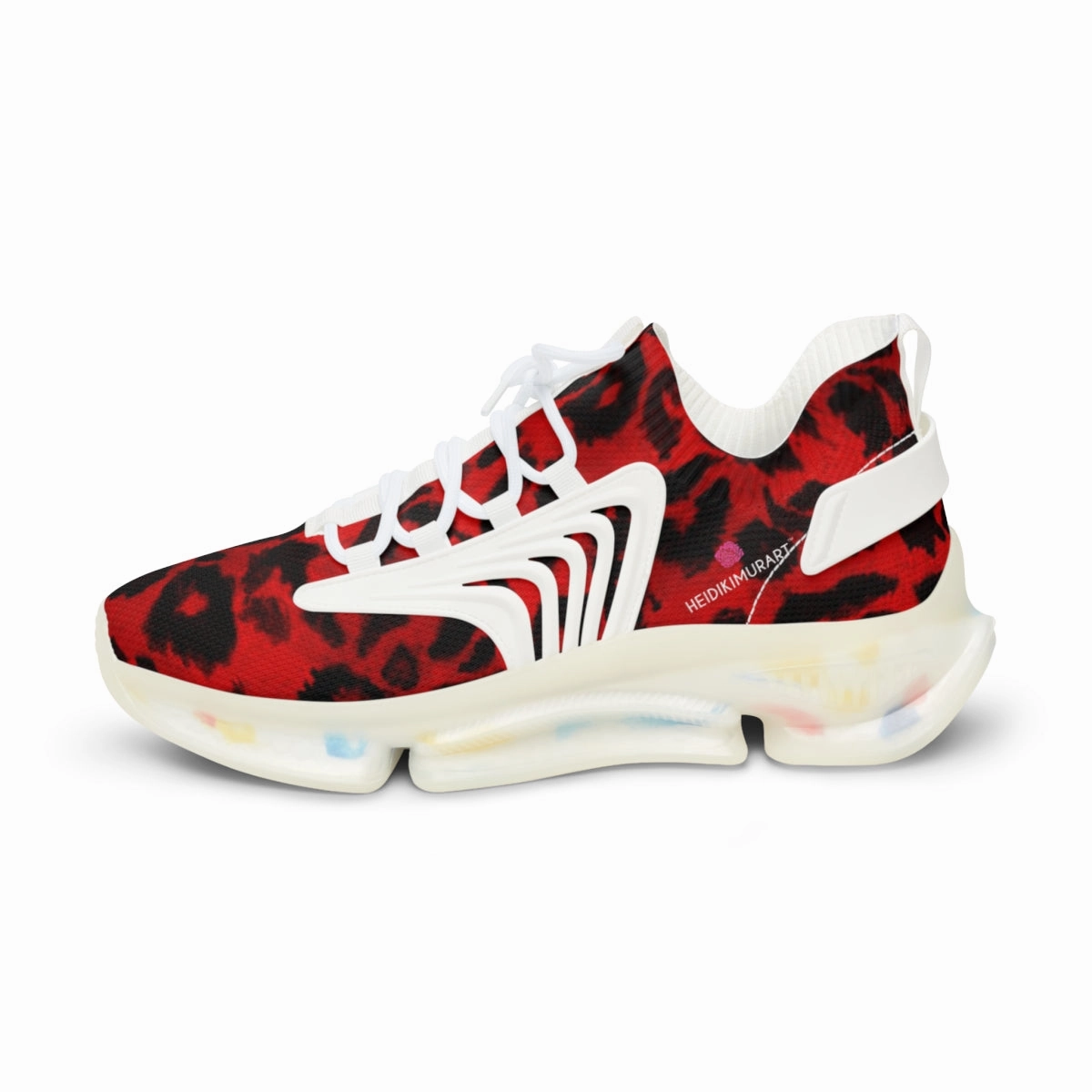Corral Boots Clearance Red Leopard Men's Shoes, Best Comfy Animal Print Men's Mesh Sports Sneakers Shoes (US Size: 5-12)