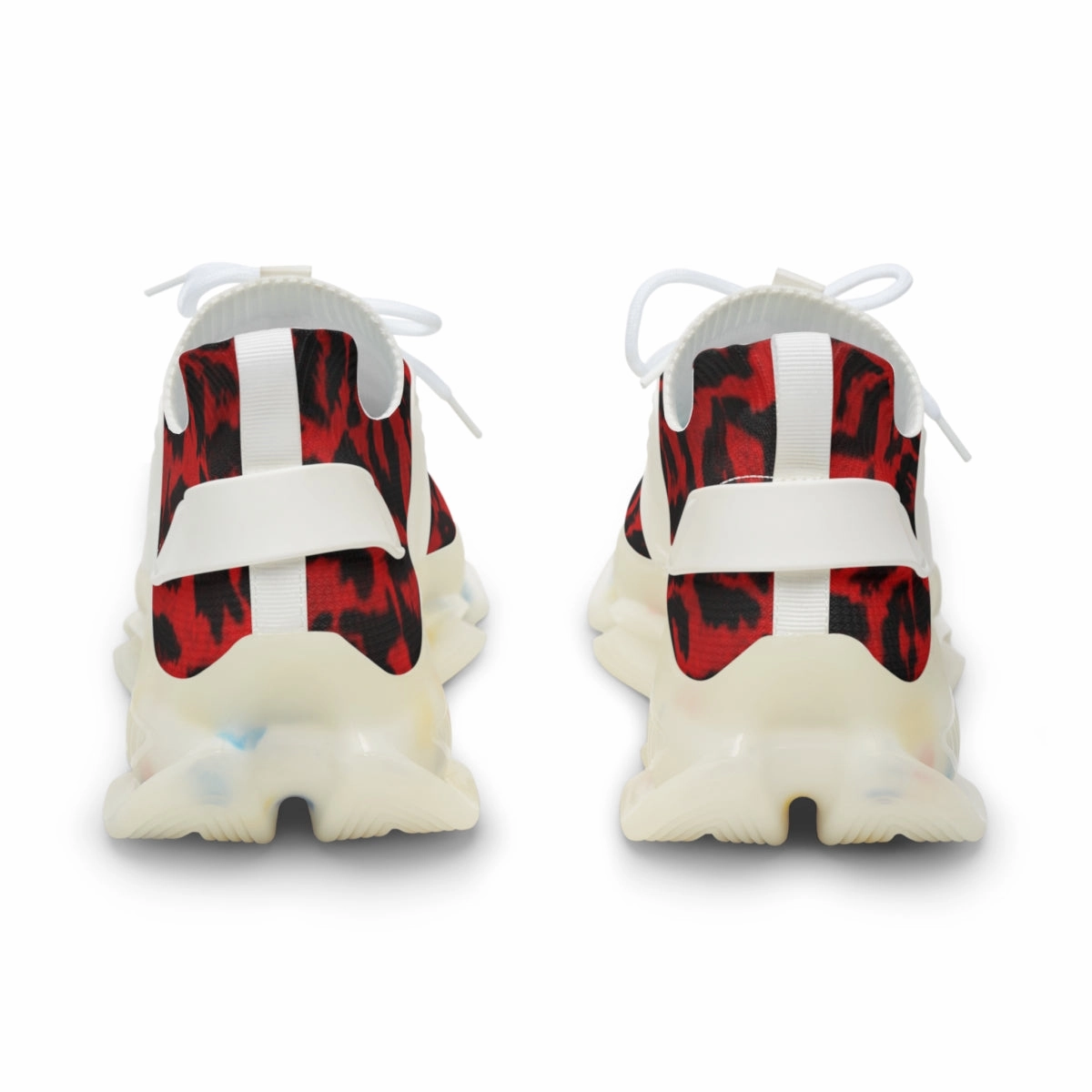 Lace Up Ankle Boots Red Leopard Men's Shoes, Best Comfy Animal Print Men's Mesh Sports Sneakers Shoes (US Size: 5-12)