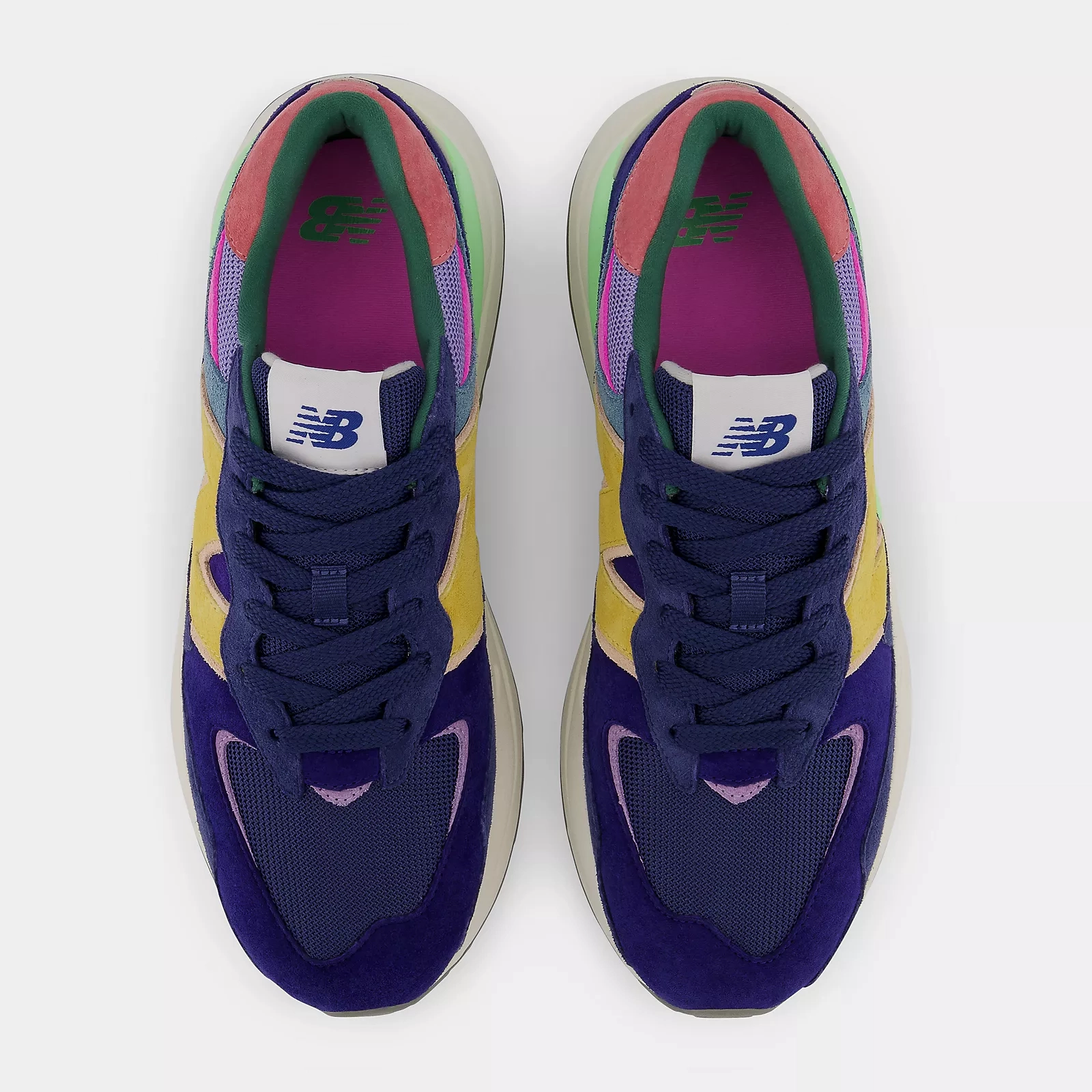 New Balance 990v5 On Feet New Balance Men's 57/40 Shoes - Blue / Vibrant Spring Glo