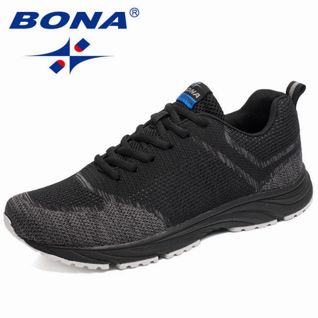 Best Running Shoes For Long Distance BONA New Arrival Popular Style Men Running Shoes Outdoor Walking Comfortable Sneakers Lace Up  Athletic Shoes For Men