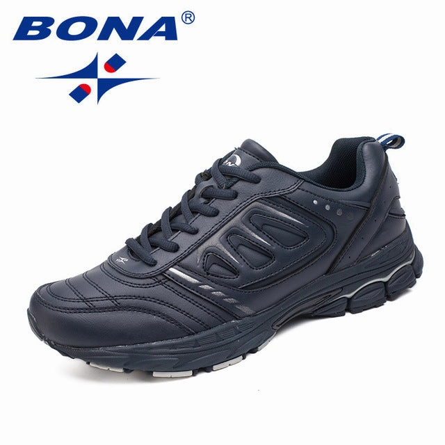 Best Lightweight Trail Running Shoes BONA New Style Men Running Shoes Ourdoor Jogging Trekking Sneakers Lace Up Athletic Shoes Comfortable Light Soft Free Shipping