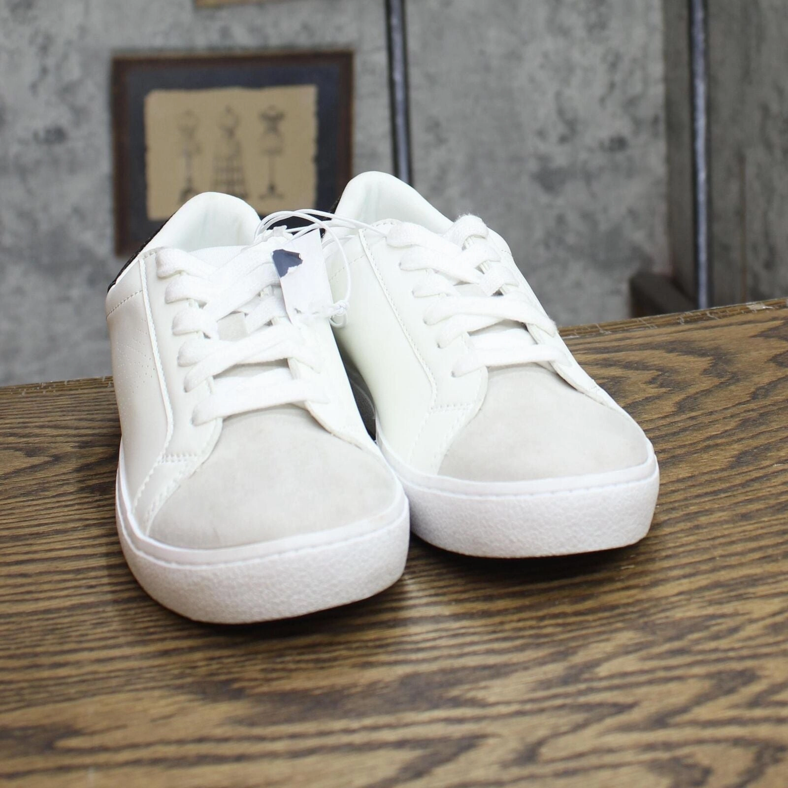 A New Day Womens Candace Lace-Up Sneakers 87930844 White 6.5M Municipal Sneakers