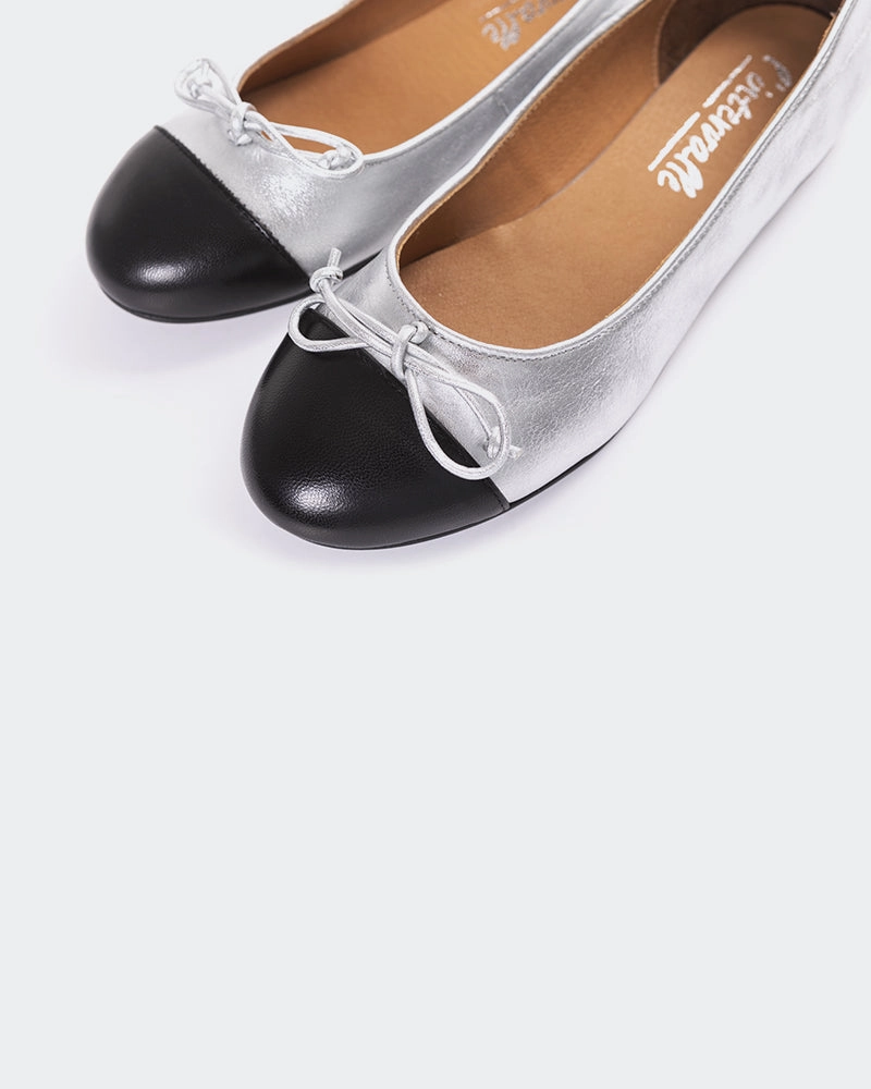 Bory Silver Leather Good Shoes For Flat Feet