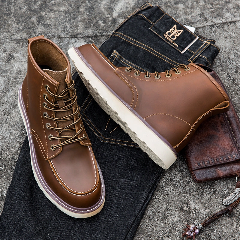 Dress To Wear With Cowboy Boots Brave Shoes Mens Boots Motorcycle Casual Boots For Men Waterproof Chukka Boots Mens