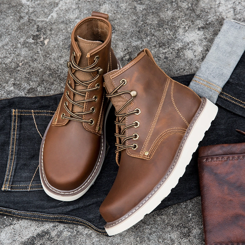 Brave Shoes Mens Boots Motorcycle Casual Boots For Men Waterproof Chukka Boots Mens Tecovas Boots Near Me