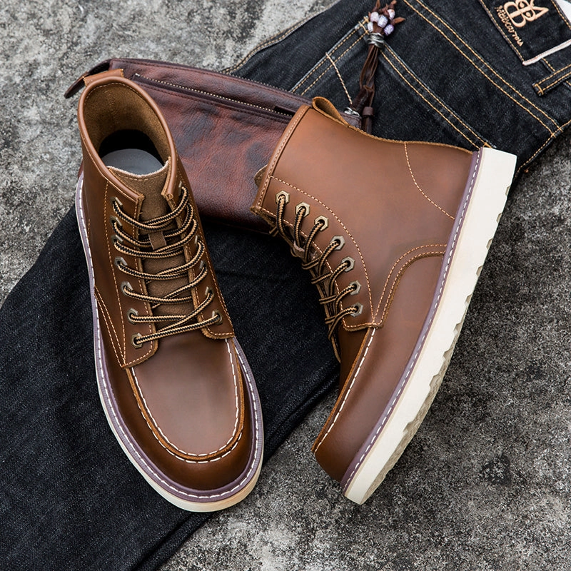 Folded Boots Brave Shoes Mens Boots Motorcycle Casual Boots For Men Waterproof Chukka Boots Mens