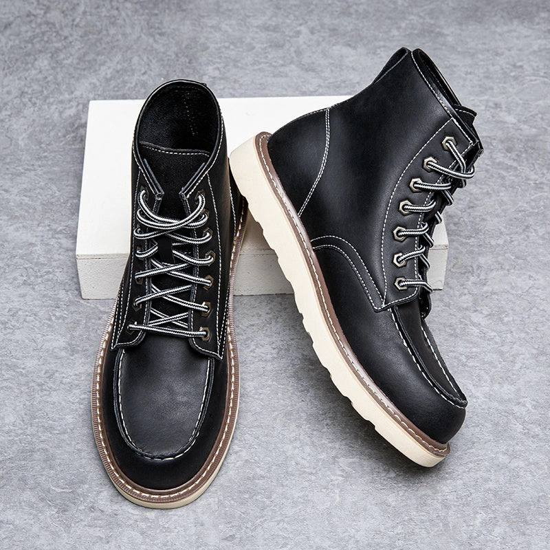 Brave Shoes Mens Boots Motorcycle Casual Boots For Men Waterproof Chukka Boots Mens Boots Wide Ankles