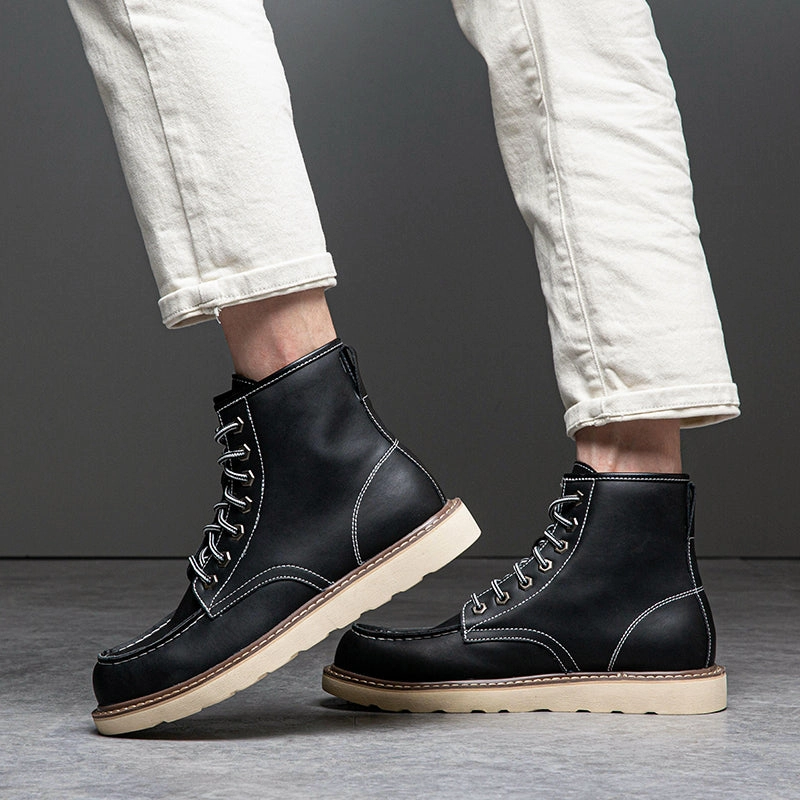 Knee High Motorcycle Boots Brave Shoes Mens Boots Motorcycle Casual Boots For Men Waterproof Chukka Boots Mens