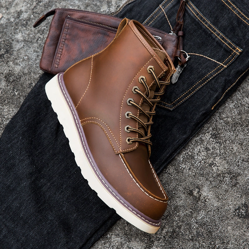 Black Dress Boots Low Heel Brave Shoes Mens Boots Motorcycle Casual Boots For Men Waterproof Chukka Boots Mens