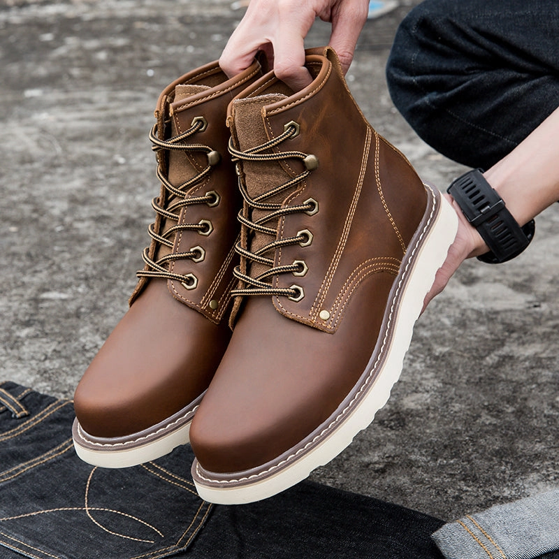 Brave Shoes Mens Boots Motorcycle Casual Boots For Men Waterproof Chukka Boots Mens Best Dog Boots That Stay On