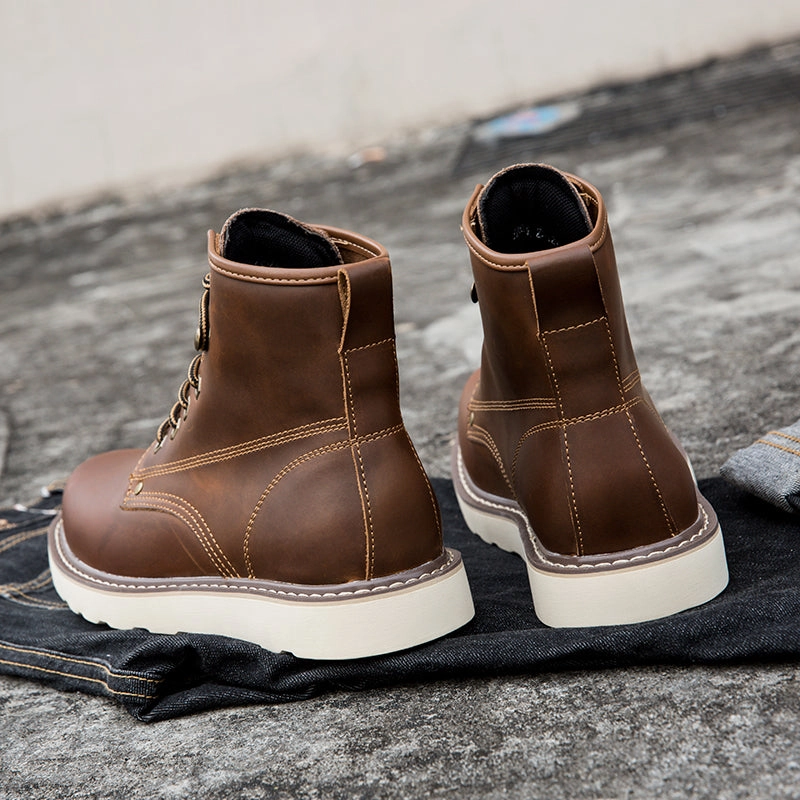 Brave Shoes Mens Boots Motorcycle Casual Boots For Men Waterproof Chukka Boots Mens Elasticated Knee Boots