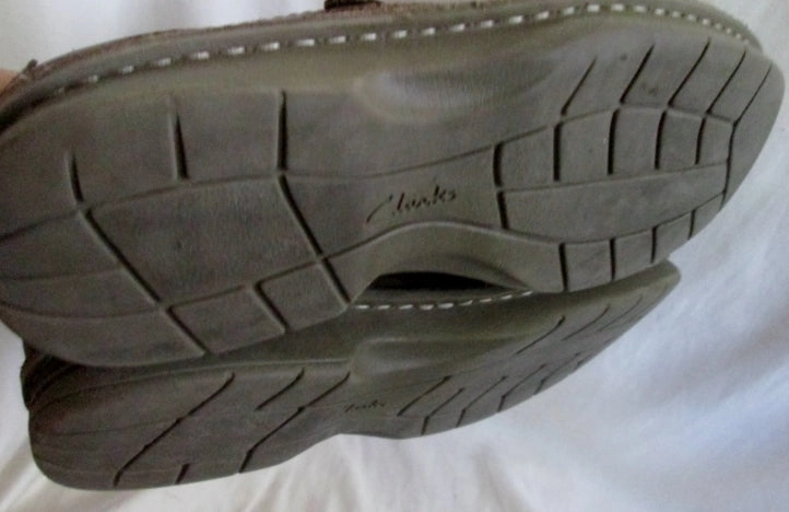 Surplus Combat Boots Mens CLARKS MOC 02131 SEELEY STEP Leather Slip on Walking Shoe 11 BROWN