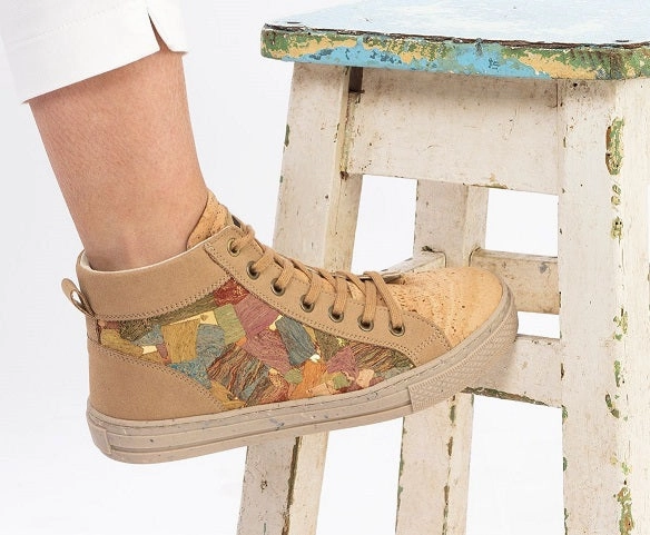 Cork Sneakers CT High Top Marble | Made in Portugal | Vegan Platform Shoes Sneakers