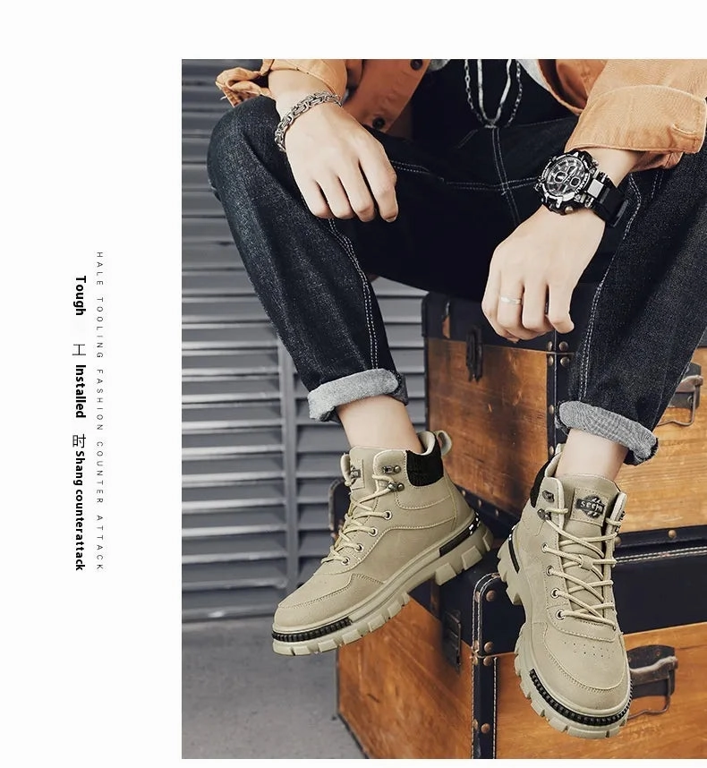 Clarks Ankle Boots British Style Retro Trendy Workwear Thick-soled Non-slip Wear-resistant High-top Martin Boots