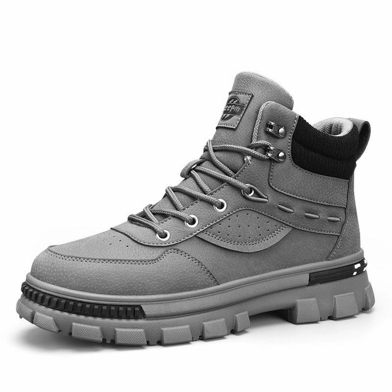 Female Motocross Boots British Style Retro Trendy Workwear Thick-soled Non-slip Wear-resistant High-top Martin Boots