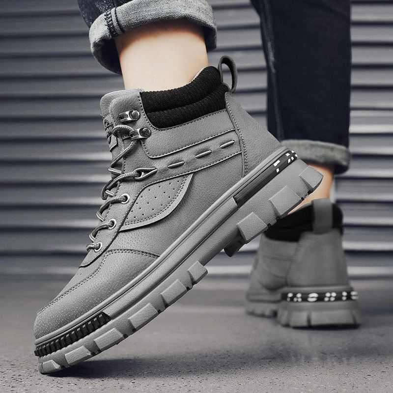 Amazon Clearance Boots British Style Retro Trendy Workwear Thick-soled Non-slip Wear-resistant High-top Martin Boots