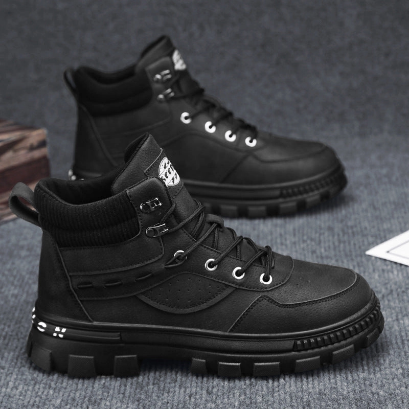 British Style Retro Trendy Workwear Thick-soled Non-slip Wear-resistant High-top Martin Boots Boots Infant