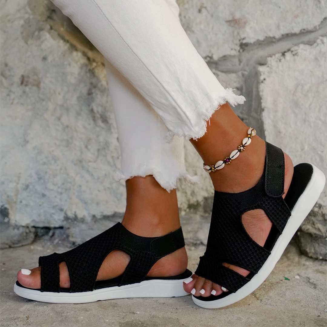 Comfyfleek Arch Support Wide Width Sport Flat Sandals Sandals In Curacao