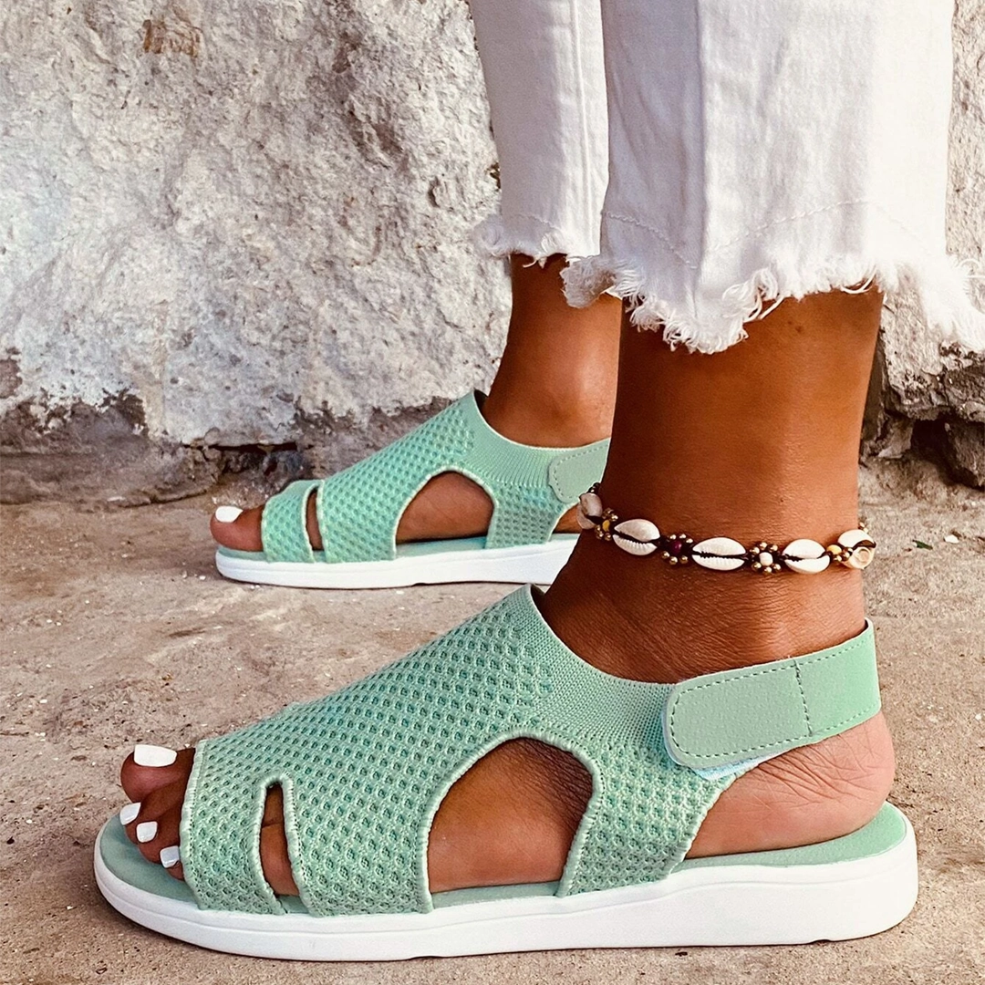 Comfyfleek Arch Support Wide Width Sport Flat Sandals Platform Sandals With Straps