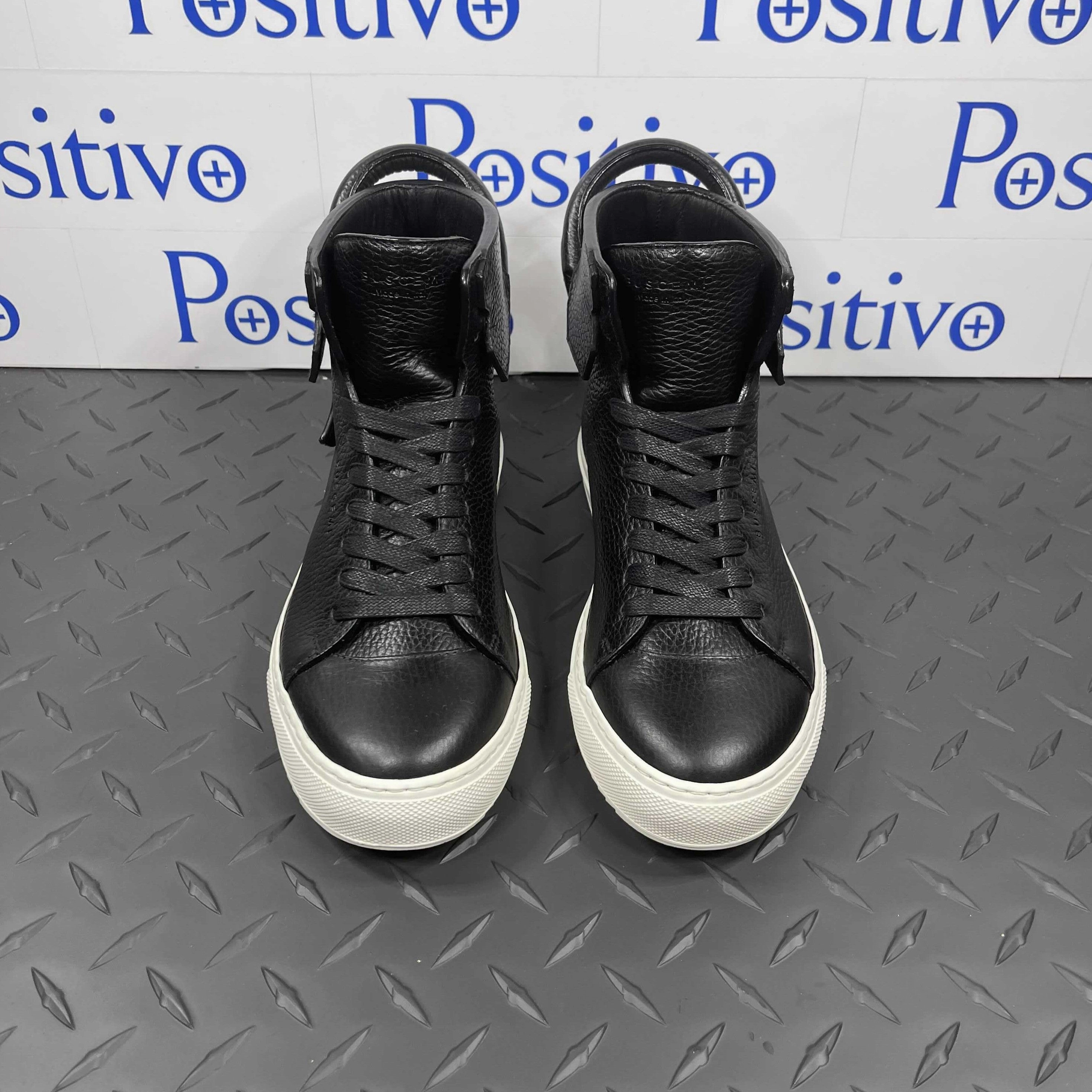 Sneakers Washington Buscemi Womens 125MM Black/White Leather High Top Sneakers