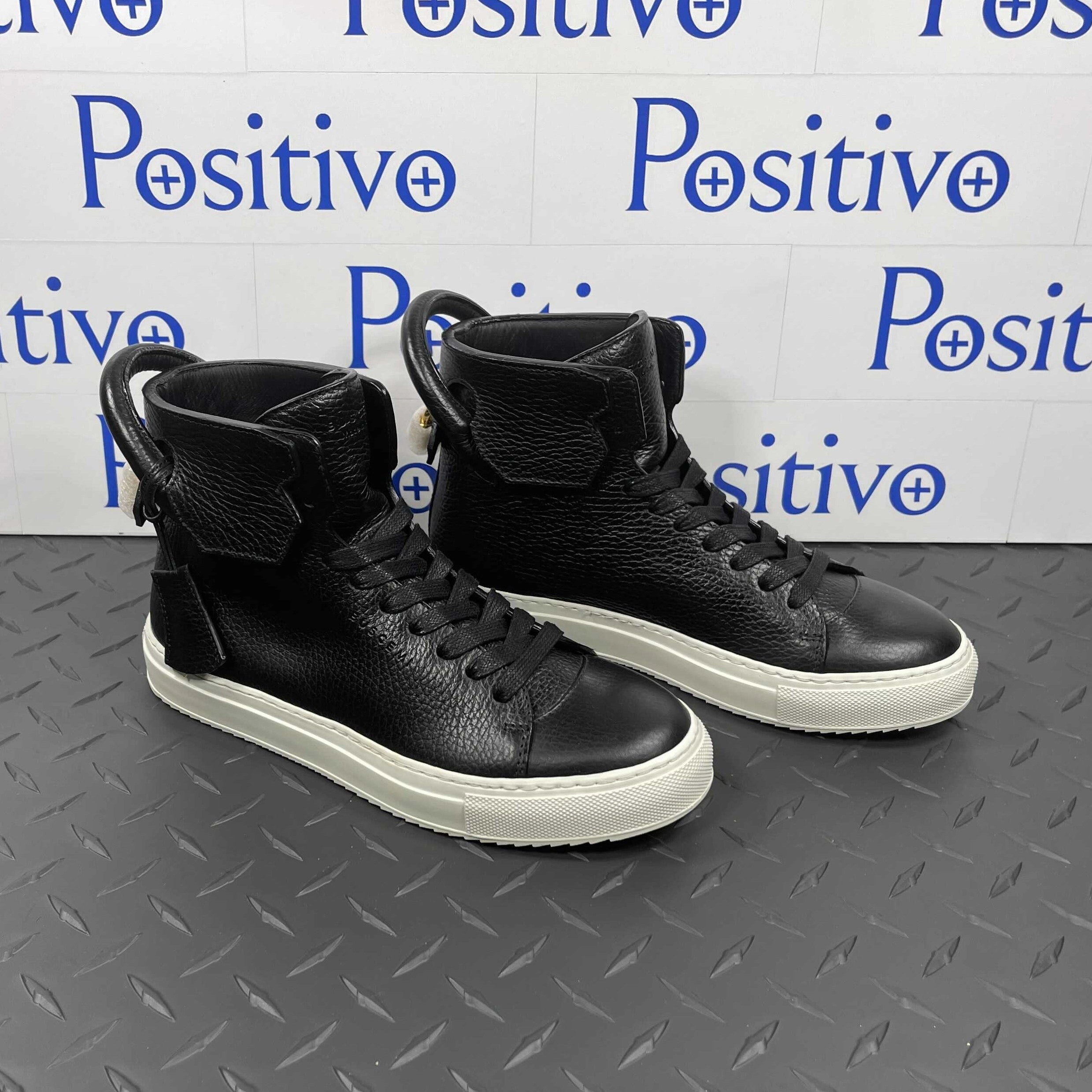 Buscemi Womens 125MM Black/White Leather High Top Sneakers Concordia Health Plans Support Silver Sneakers Program