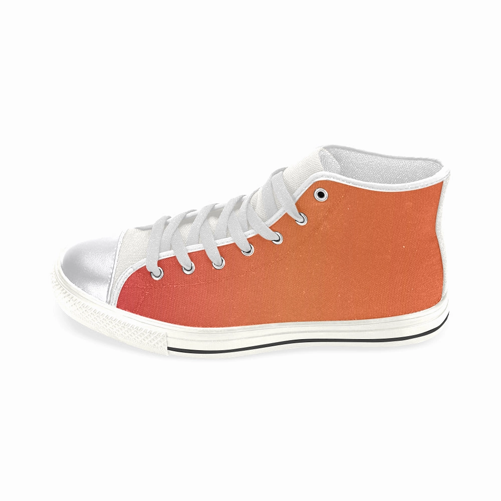 Buy Women's Bluish Orange Solids Print Canvas High Top Shoes at TFS Knee High Fur Heels