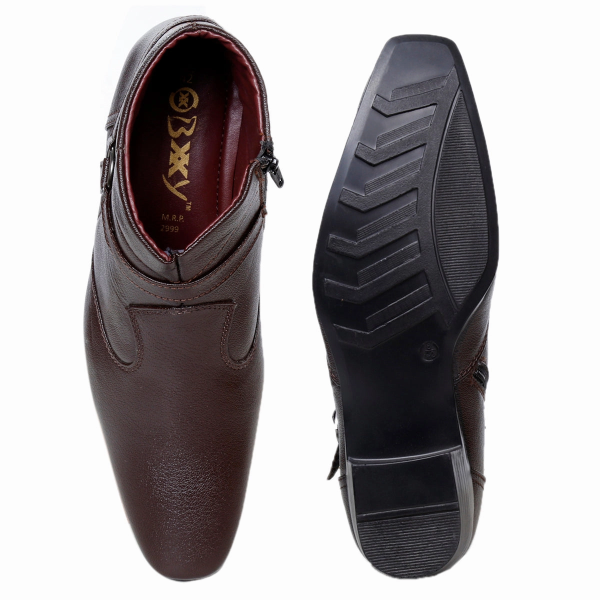 BXXY Formal Zipper and Buckle Boots for Men Maximal Boots