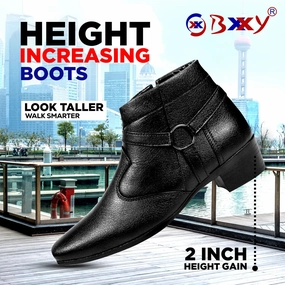BXXY Formal Zipper and Buckle Boots for Men Target Cowgirl Boots