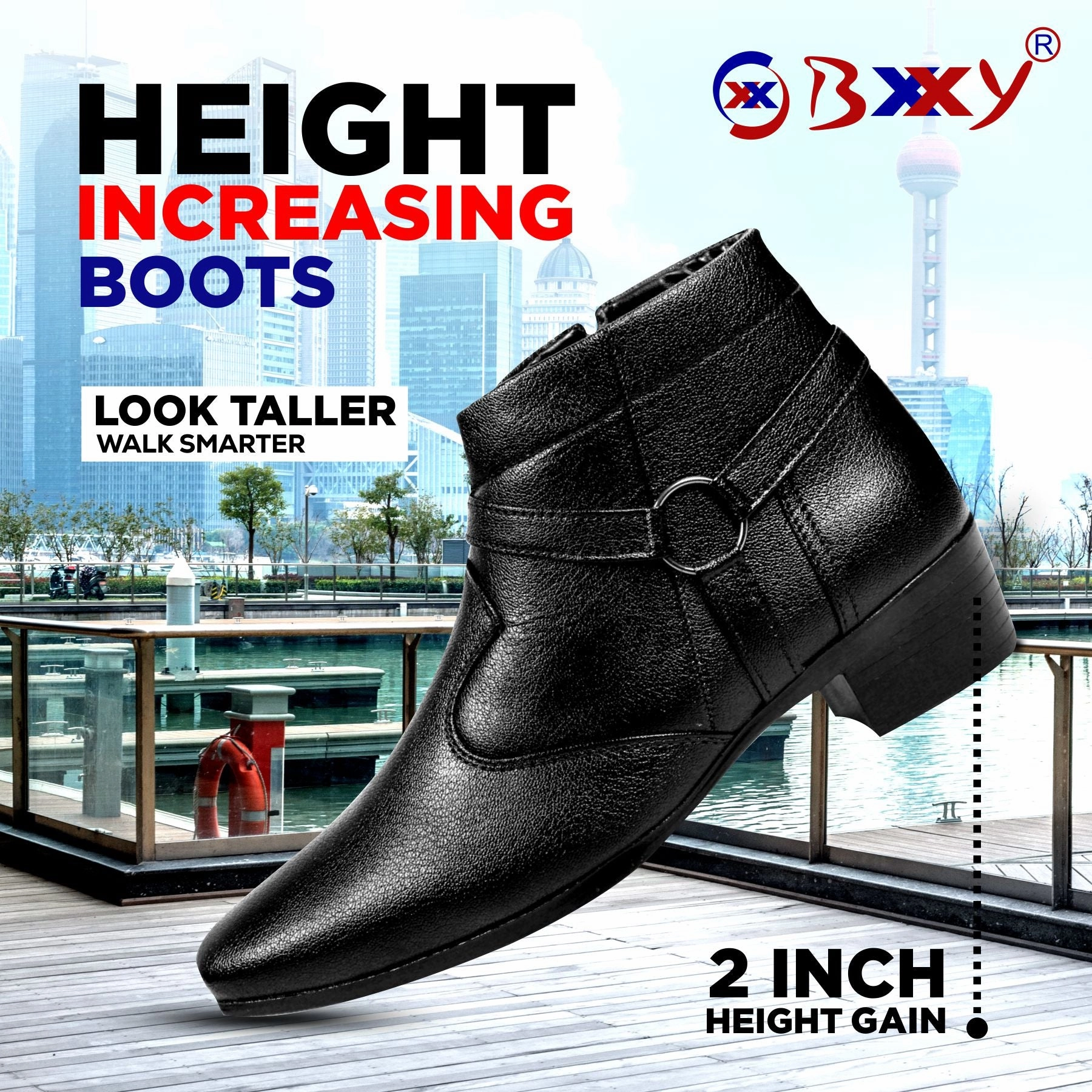Sock Boots BXXY Formal Zipper and Buckle Boots for Men