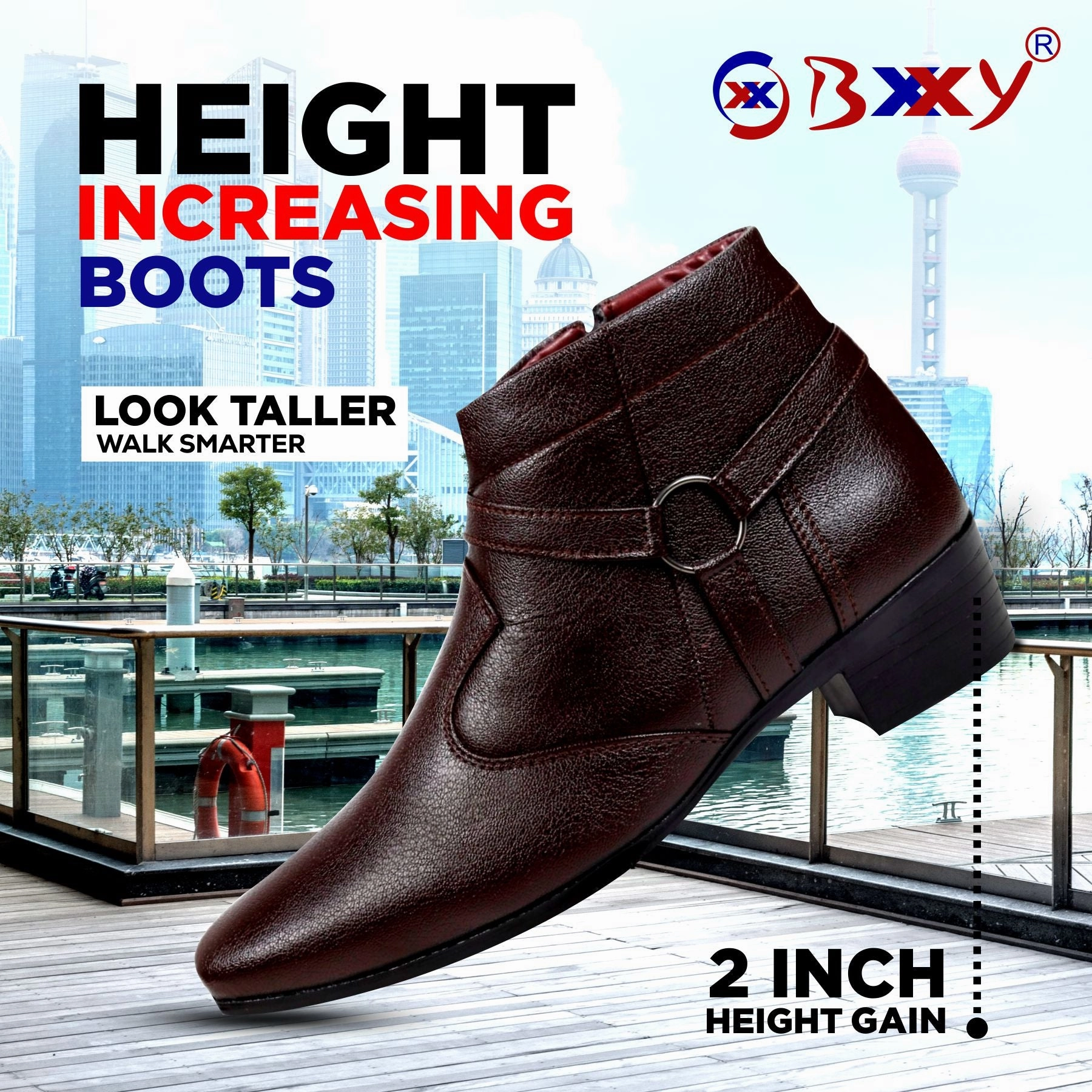 Caboots Boots BXXY Formal Zipper and Buckle Boots for Men