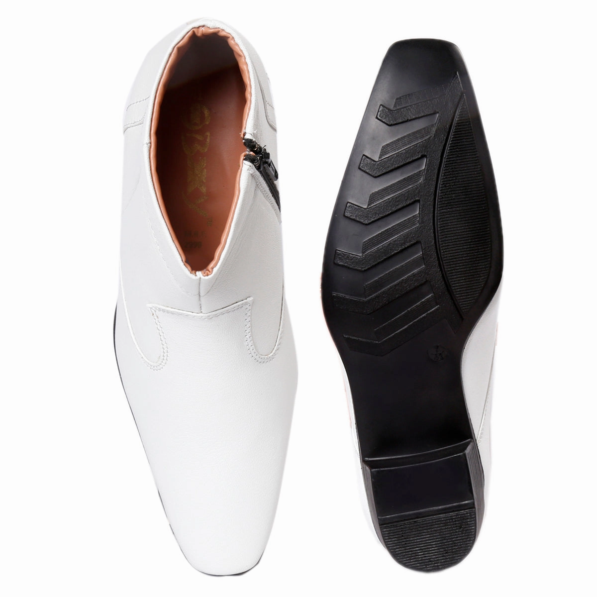 Long Fuzzy Boots Bxxy Height Increasing Formal Ankle Zipper Boots