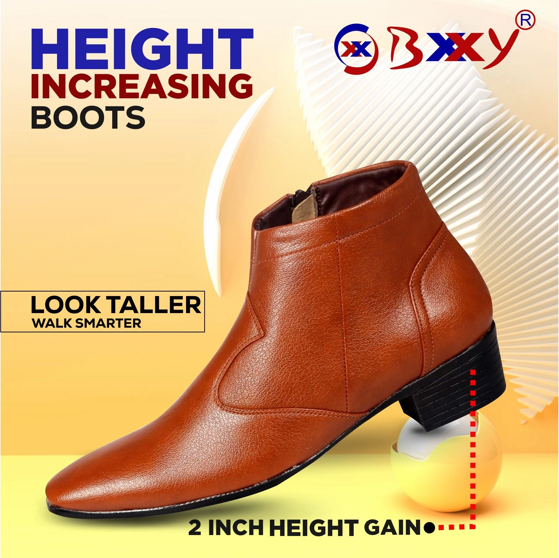 Newborn Western Boots Bxxy Height Increasing Formal Ankle Zipper Boots