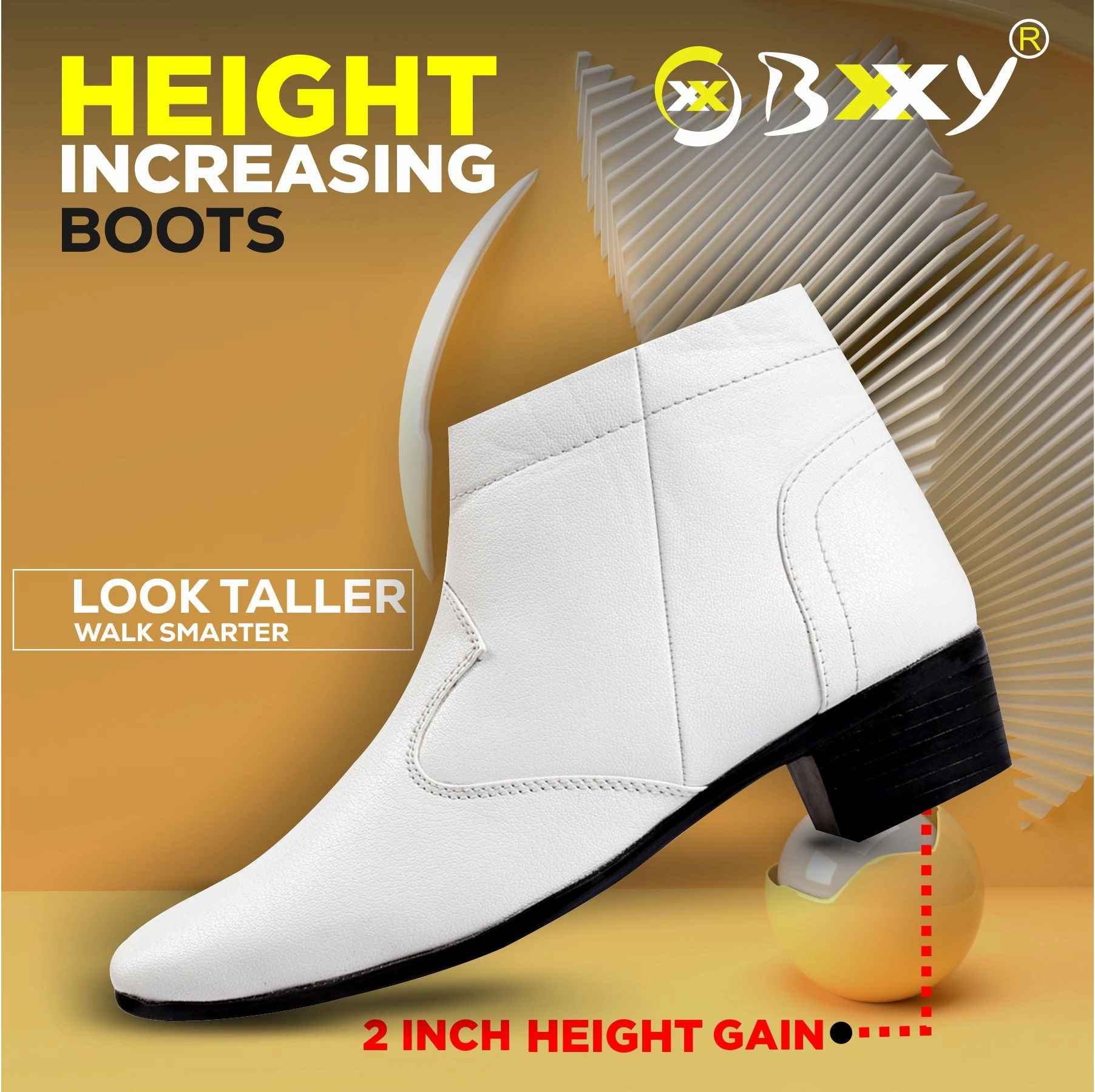 Bxxy Height Increasing Formal Ankle Zipper Boots Red Wings Boots