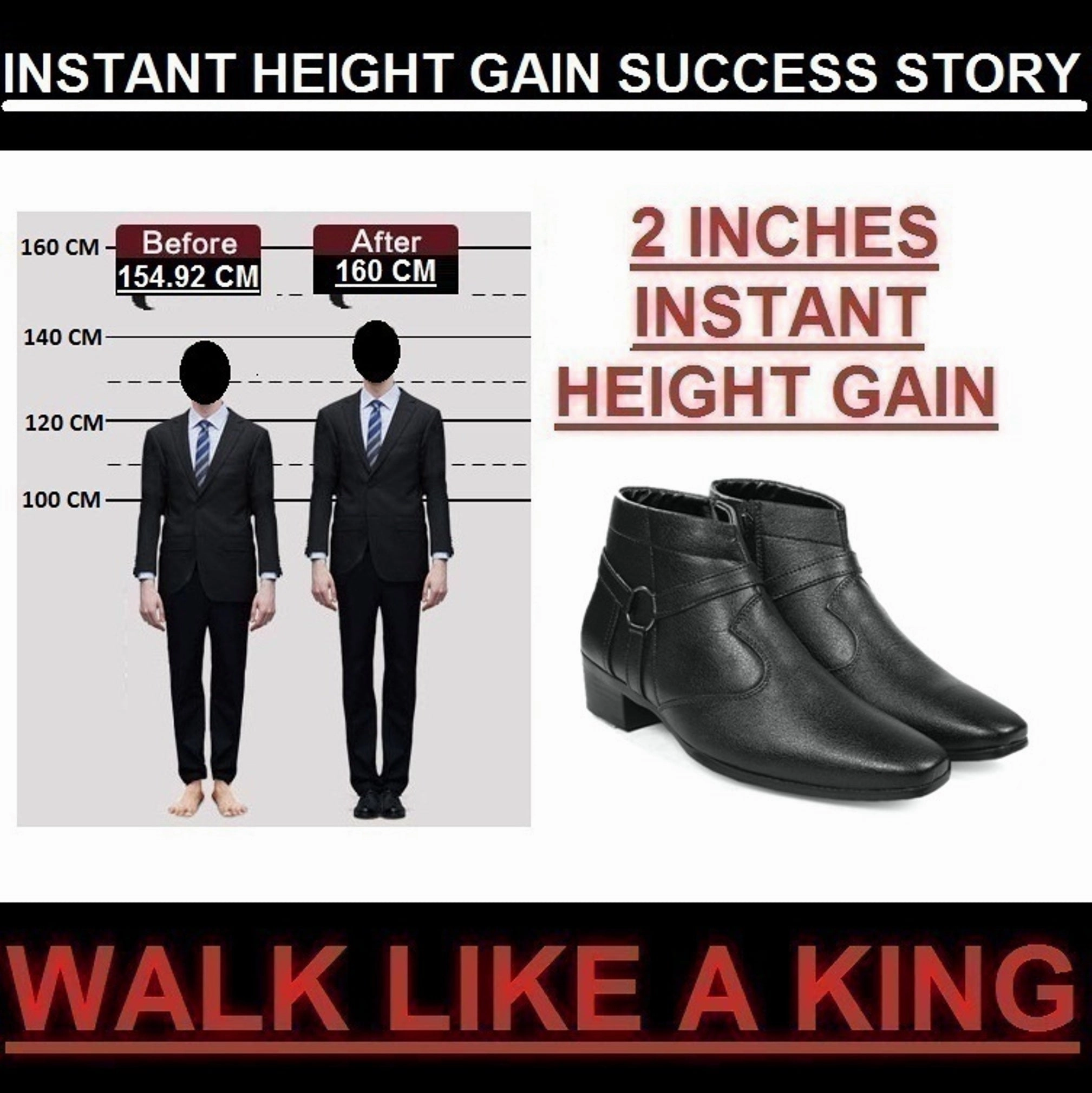 BXXY Height Increasing Office Wear Zipper and Buckle Boots Womens Boots