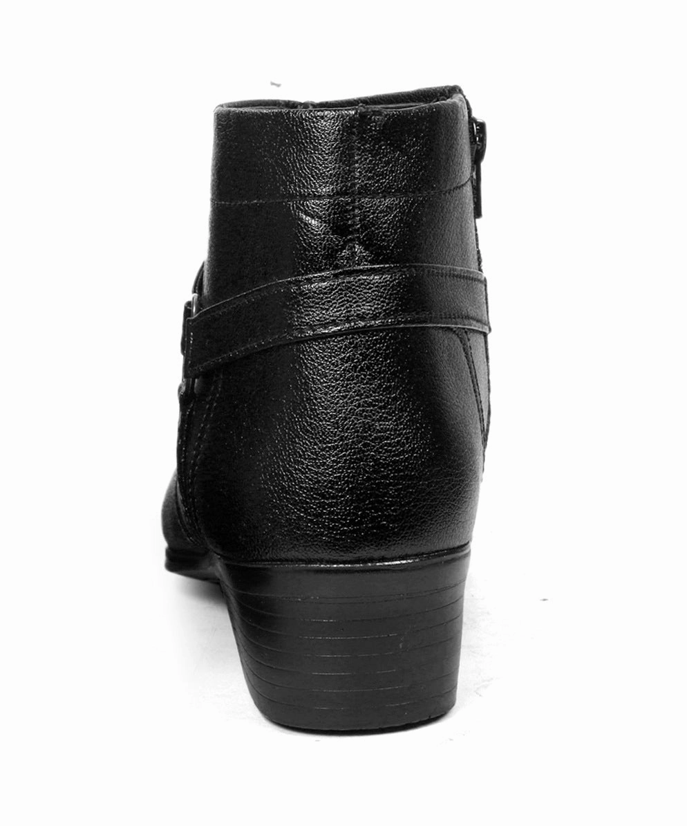 BXXY Height Increasing Office Wear Zipper and Buckle Boots Leather Boots Cowgirl