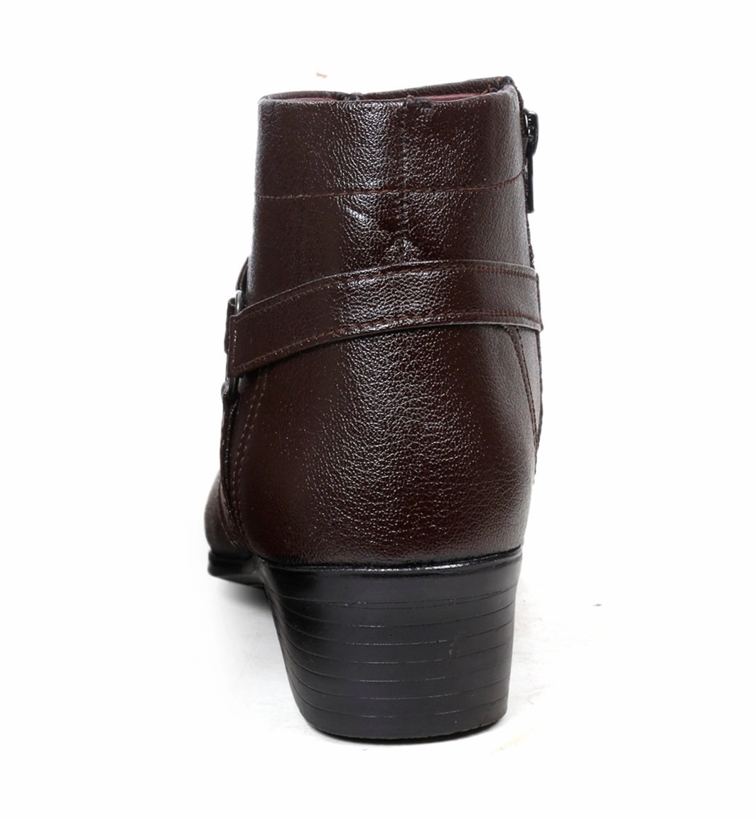 BXXY Height Increasing Office Wear Zipper and Buckle Boots Bluntstone Boots