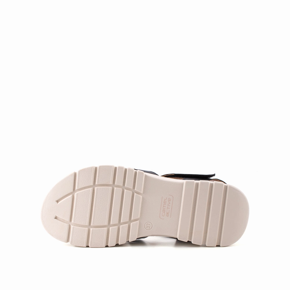 camel active Women Harley Slip-On Sandal - 782303-DZ01SV-1-BLACK Natural Soul Sandals