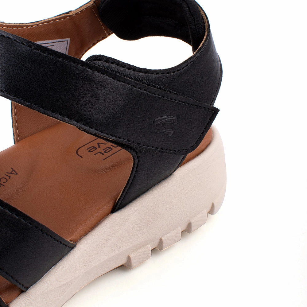 camel active Women Harley Slip-On Sandal - 782303-DZ01SV-1-BLACK Dune Sandals