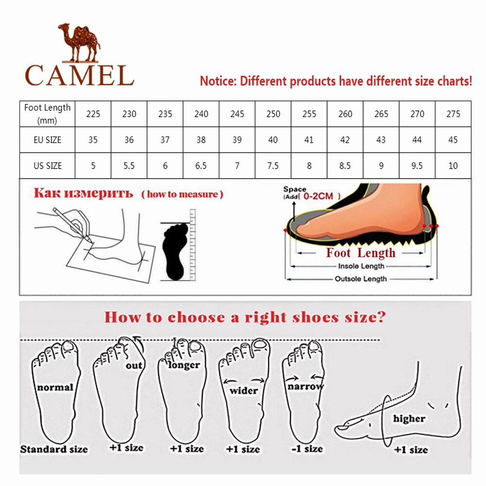 CAMEL Women Outdoor Hiking Shoes Comfortable Breathable Shock Absorption Lace-up Camping Trekking Shoes Low Top Vs High Top Hiking Shoes