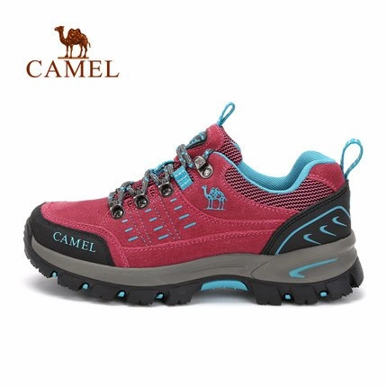 CAMEL Women Outdoor Hiking Shoes Comfortable Breathable Shock Absorption Lace-up Camping Trekking Shoes Hiking Shoes Open