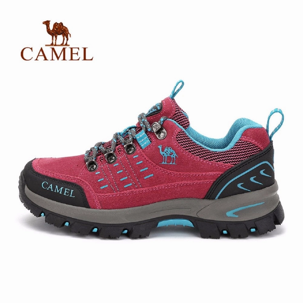 CAMEL Women Outdoor Hiking Shoes Comfortable Breathable Shock Absorption Lace-up Camping Trekking Shoes Best Hiking Shoes For Rocky Trails