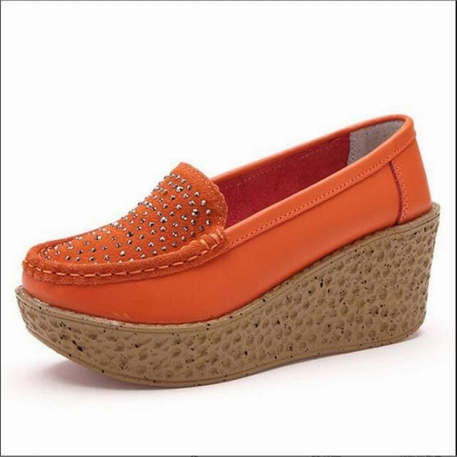 Casual Genuine Leather Leisure Platform Breathable Shoes High Heel Sketch