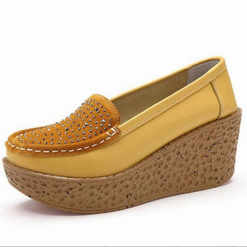 Casual Genuine Leather Leisure Platform Breathable Shoes High Heel Shoe Accessories