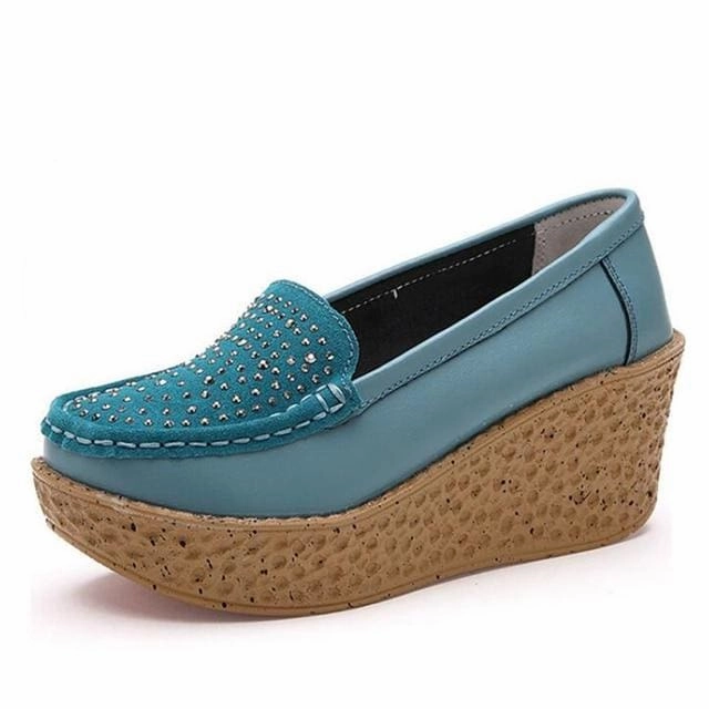 Casual Genuine Leather Leisure Platform Breathable Shoes History Of High Heels