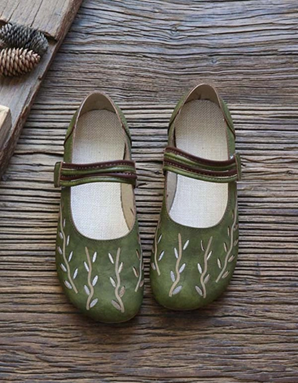 Handmade Hollow Velcro Comfortable Flats Big Bow Flat Shoes
