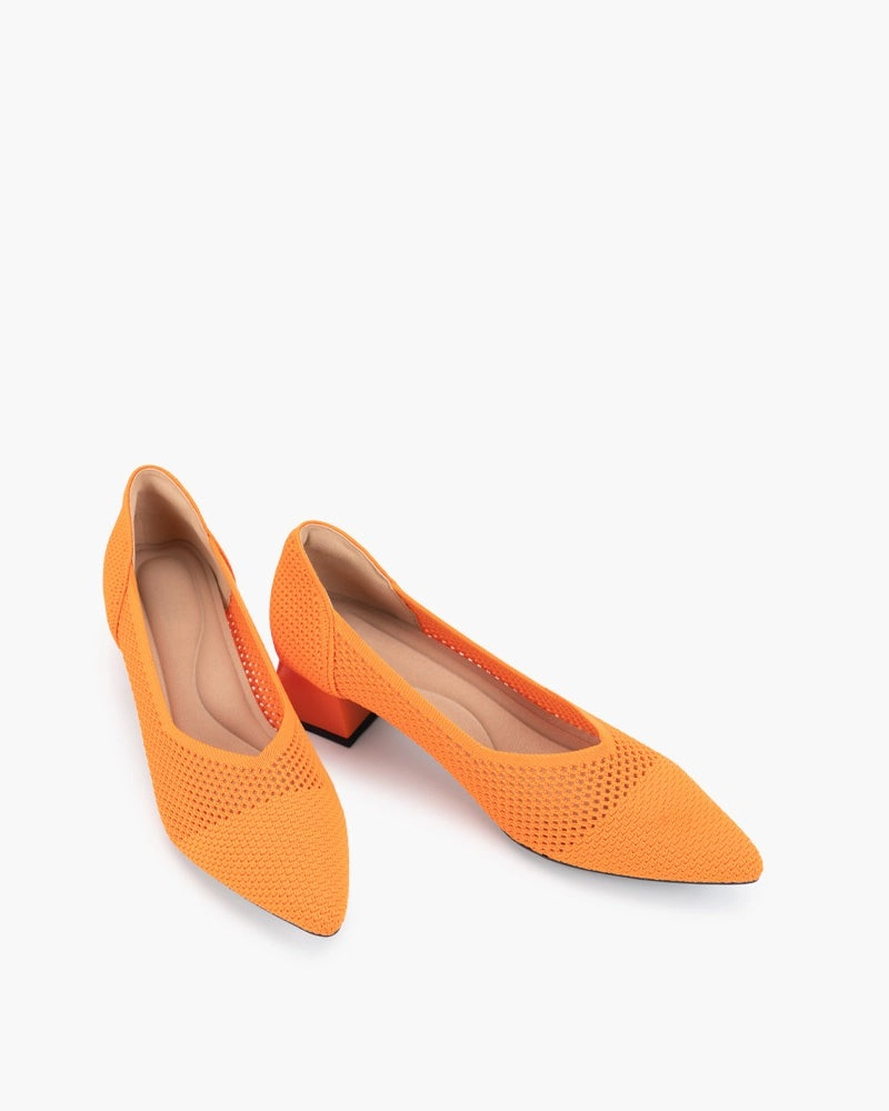 Pointed Toe Ballet Multi-color Mid-heel (Vita) Flat Shoe